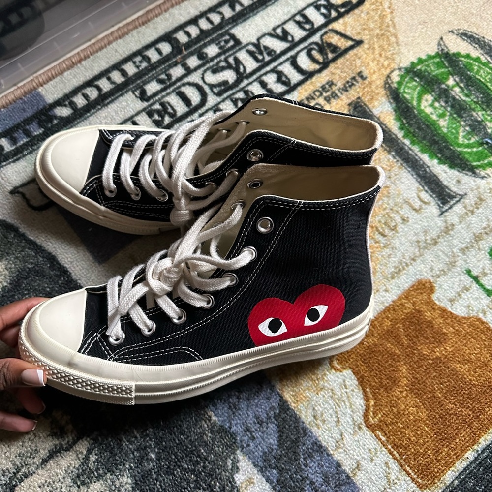 CDG Converse Hi Top Sneakers